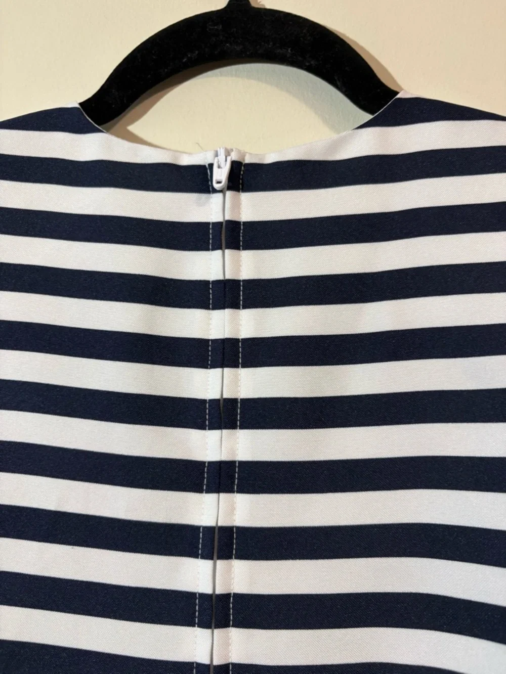 Bonnie Jean Girls' size 6 Sleeveless Tiered Color Block Stripes navy white dress